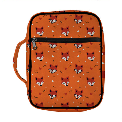 Cute Fox Pattern Print Front Pocket Bible Bag