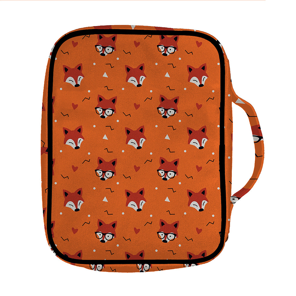 Cute Fox Pattern Print Front Pocket Bible Bag