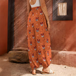 Cute Fox Pattern Print Harem Pants