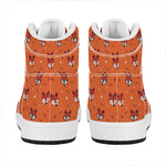 Cute Fox Pattern Print High Top Leather Sneakers