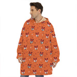 Cute Fox Pattern Print Hoodie Blanket