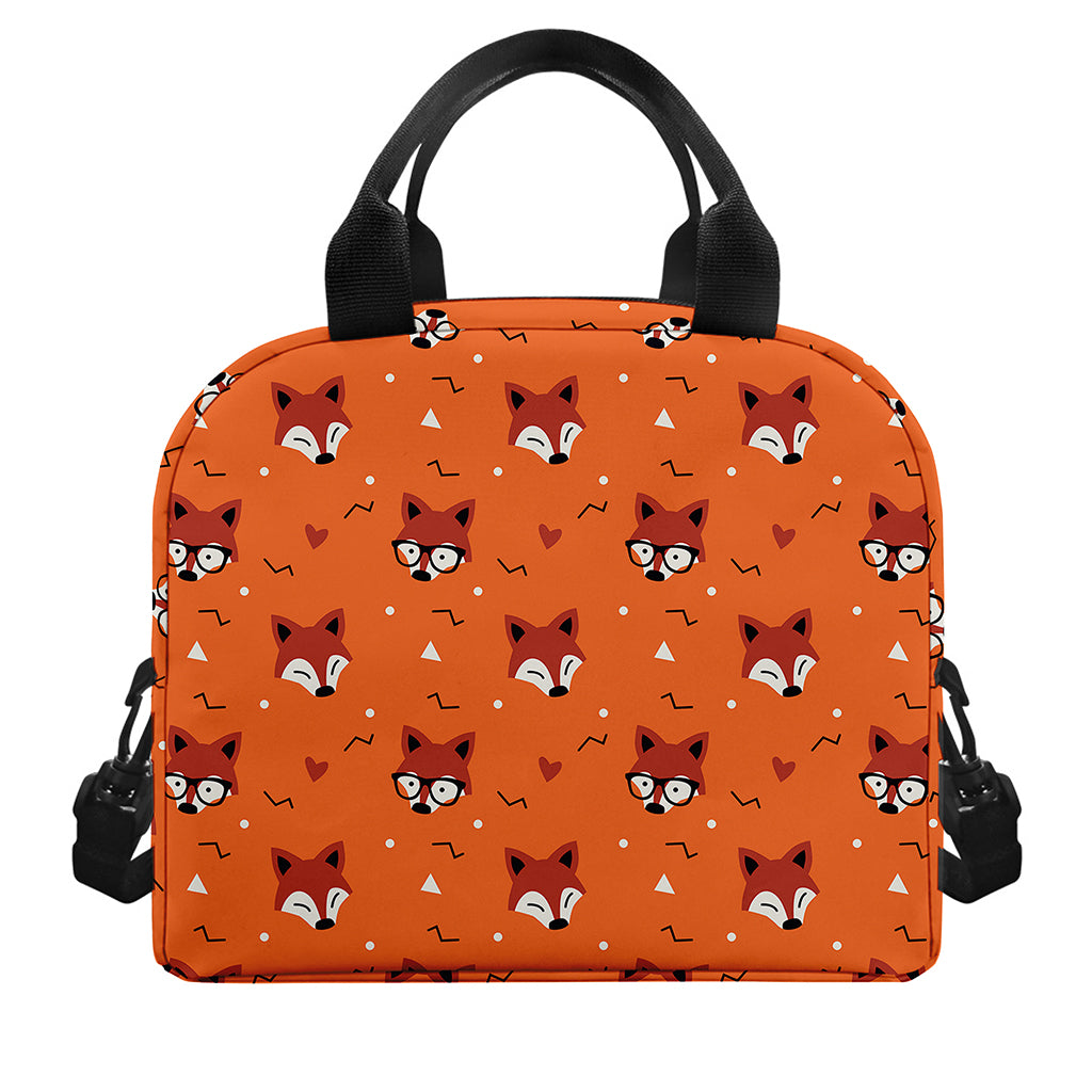 Cute Fox Pattern Print Insulated Lunch Bag