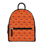 Cute Fox Pattern Print Leather Backpack