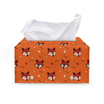Cute Fox Pattern Print Leather Tissue Box Cover