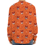 Cute Fox Pattern Print Long Sleeve Baseball Jersey