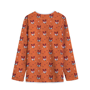 Cute Fox Pattern Print Long Sleeve Short Coat