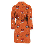 Cute Fox Pattern Print Men's Bathrobe