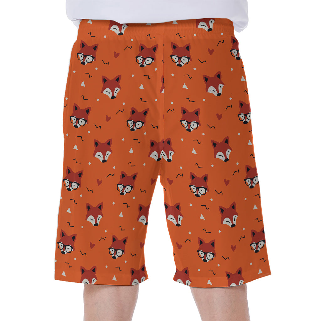 Cute Fox Pattern Print Men's Beach Shorts