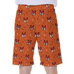 Cute Fox Pattern Print Men's Beach Shorts