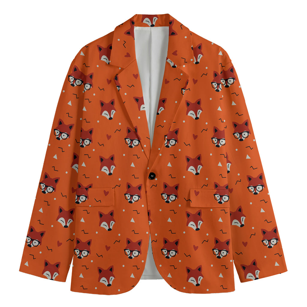 Cute Fox Pattern Print Men's Blazer