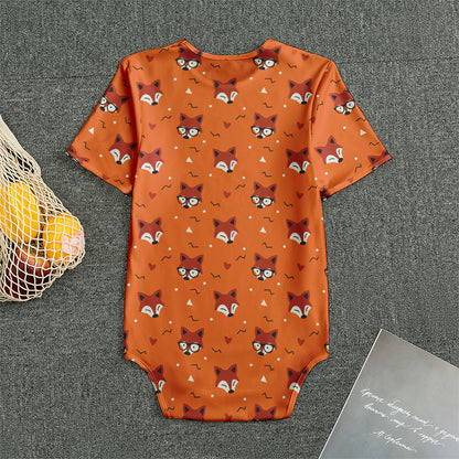 Cute Fox Pattern Print Men's Bodysuit