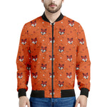 Cute Fox Pattern Print Men's Bomber Jacket