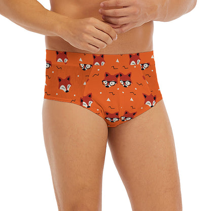 Cute Fox Pattern Print Men's Briefs