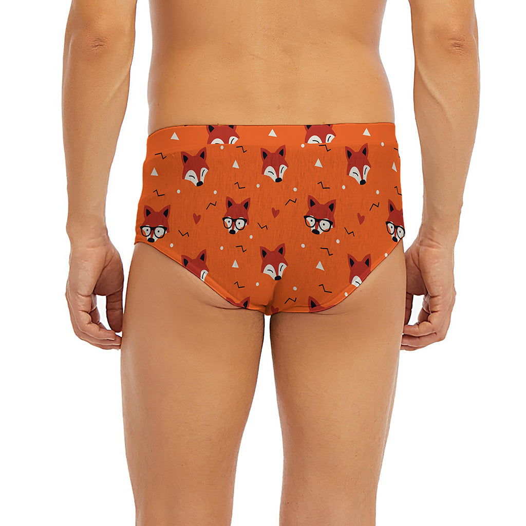 Cute Fox Pattern Print Men's Briefs