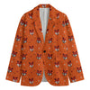 Cute Fox Pattern Print Men's Cotton Blazer