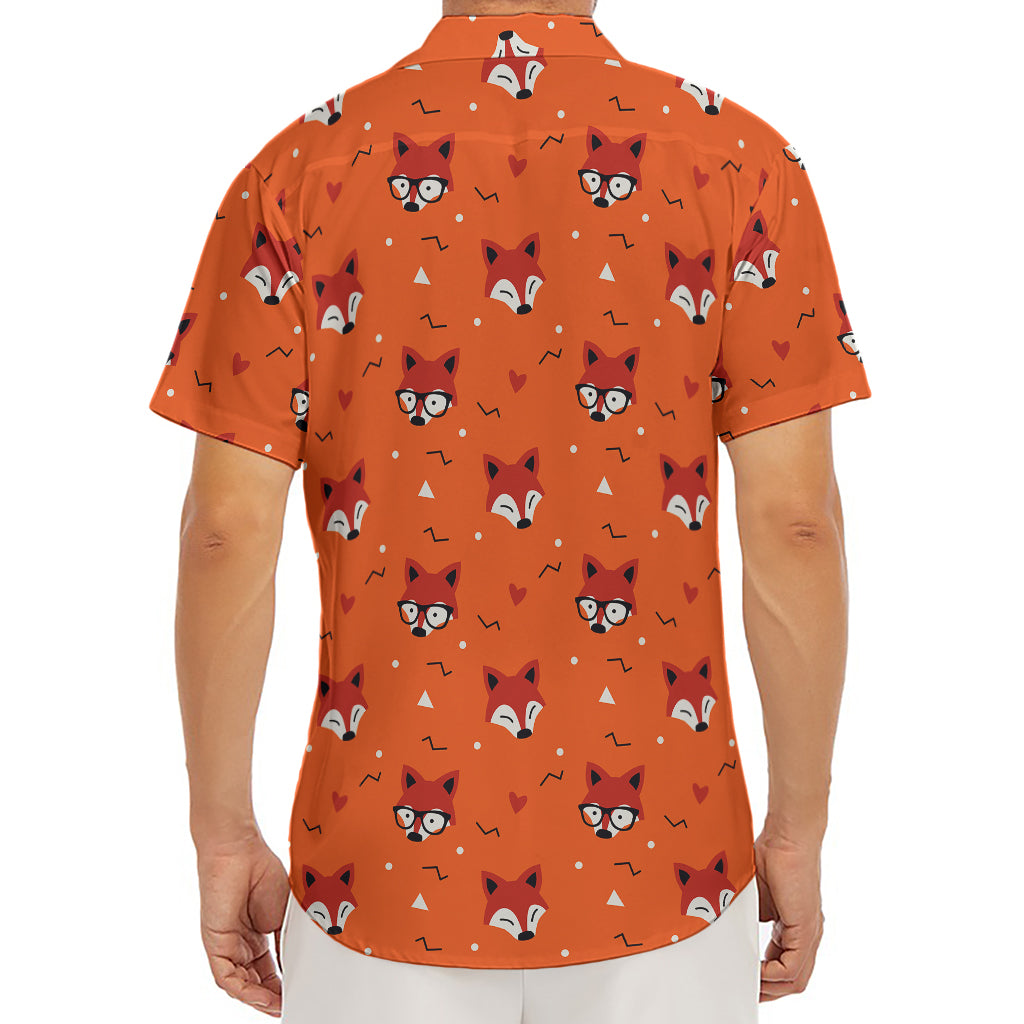 Cute Fox Pattern Print Men's Deep V-Neck Shirt