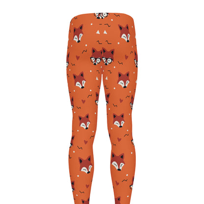 Cute Fox Pattern Print Men's leggings