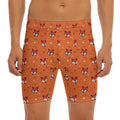 Cute Fox Pattern Print Men's Long Boxer Briefs