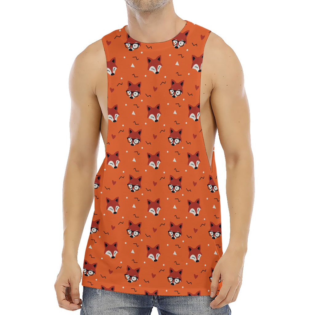 Cute Fox Pattern Print Men's Muscle Tank Top