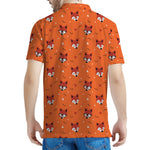 Cute Fox Pattern Print Men's Polo Shirt