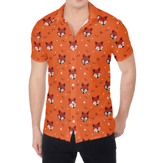 Cute Fox Pattern Print Men's Shirt
