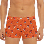 Cute Fox Pattern Print Men's Short Boxer Briefs