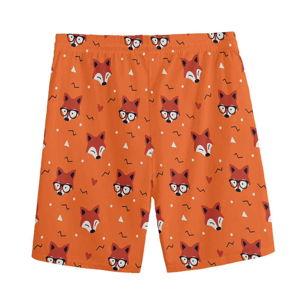 Cute Fox Pattern Print Men's Sports Shorts