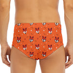 Cute Fox Pattern Print Men's Triangle Swim Briefs