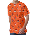 Cute Fox Pattern Print Men's Velvet T-Shirt