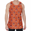 Cute Fox Pattern Print Men's Velvet Tank Top
