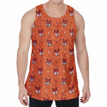 Cute Fox Pattern Print Men's Velvet Tank Top