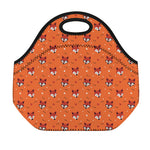 Cute Fox Pattern Print Neoprene Lunch Bag