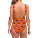 Cute Fox Pattern Print One Piece Swimsuit