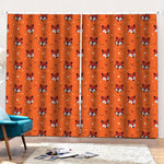 Cute Fox Pattern Print Pencil Pleat Curtains