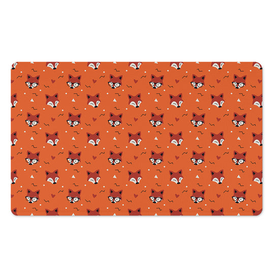 Cute Fox Pattern Print Polyester Doormat