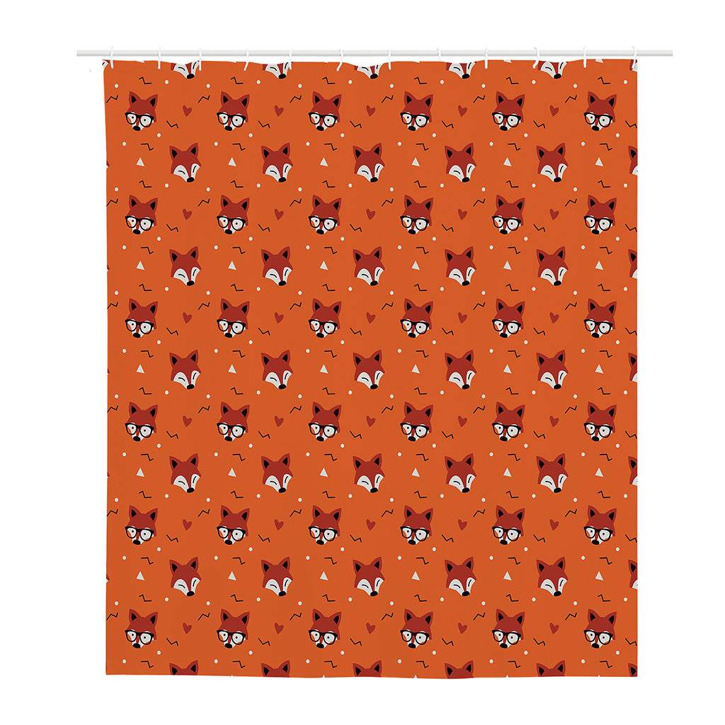 Cute Fox Pattern Print Polyester Shower Curtain