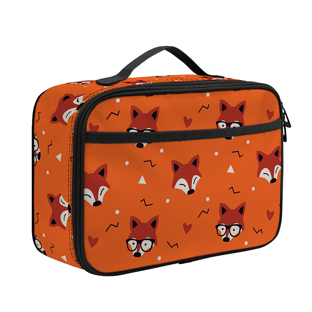 Cute Fox Pattern Print Portable Lunch Bag