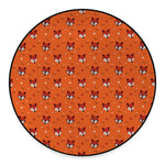 Cute Fox Pattern Print Round Floor Mat