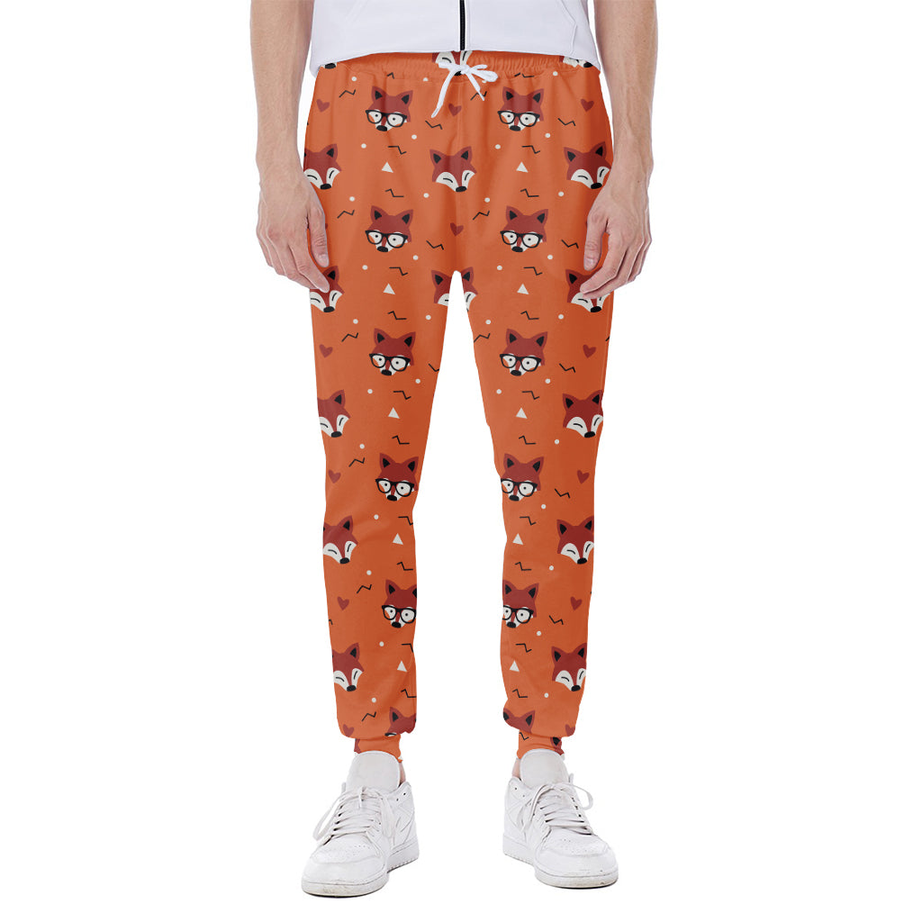Cute Fox Pattern Print Scuba Joggers