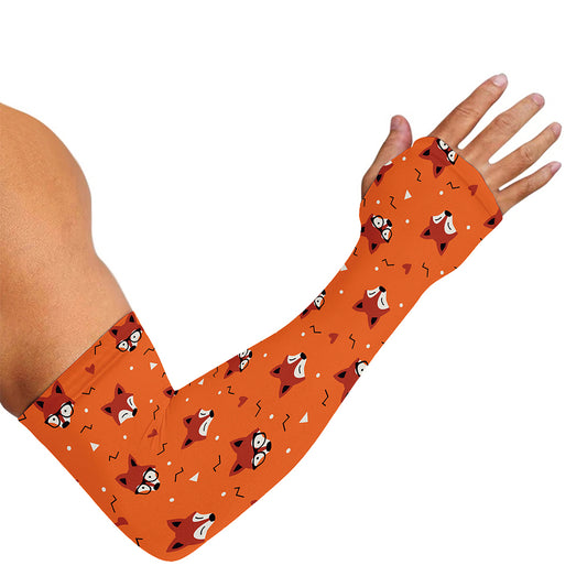 Cute Fox Pattern Print Sun Protection Arm Sleeves