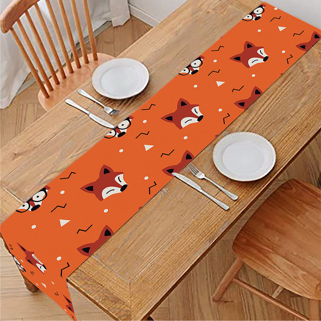 Cute Fox Pattern Print Table Runner