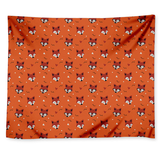 Cute Fox Pattern Print Tapestry