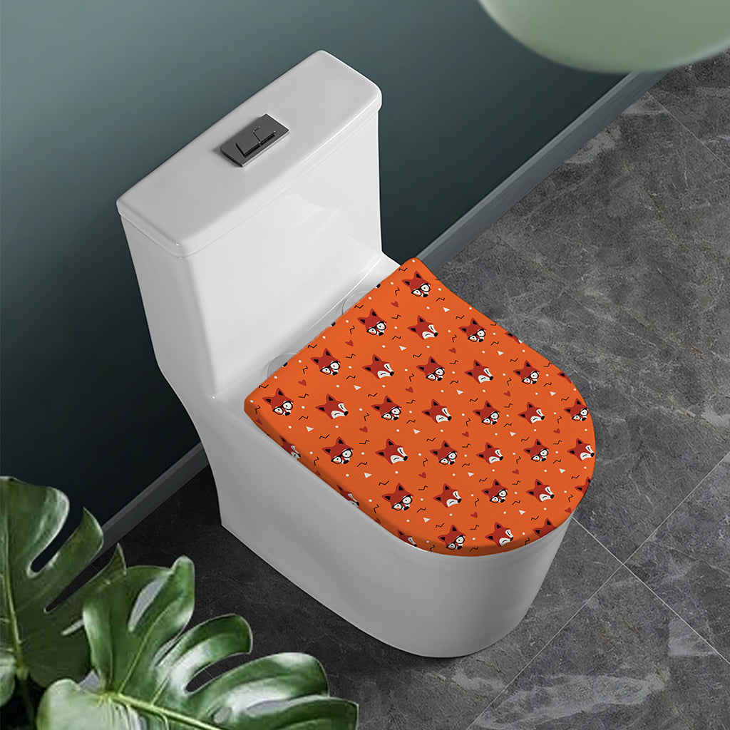 Cute Fox Pattern Print Toilet Lid Cover
