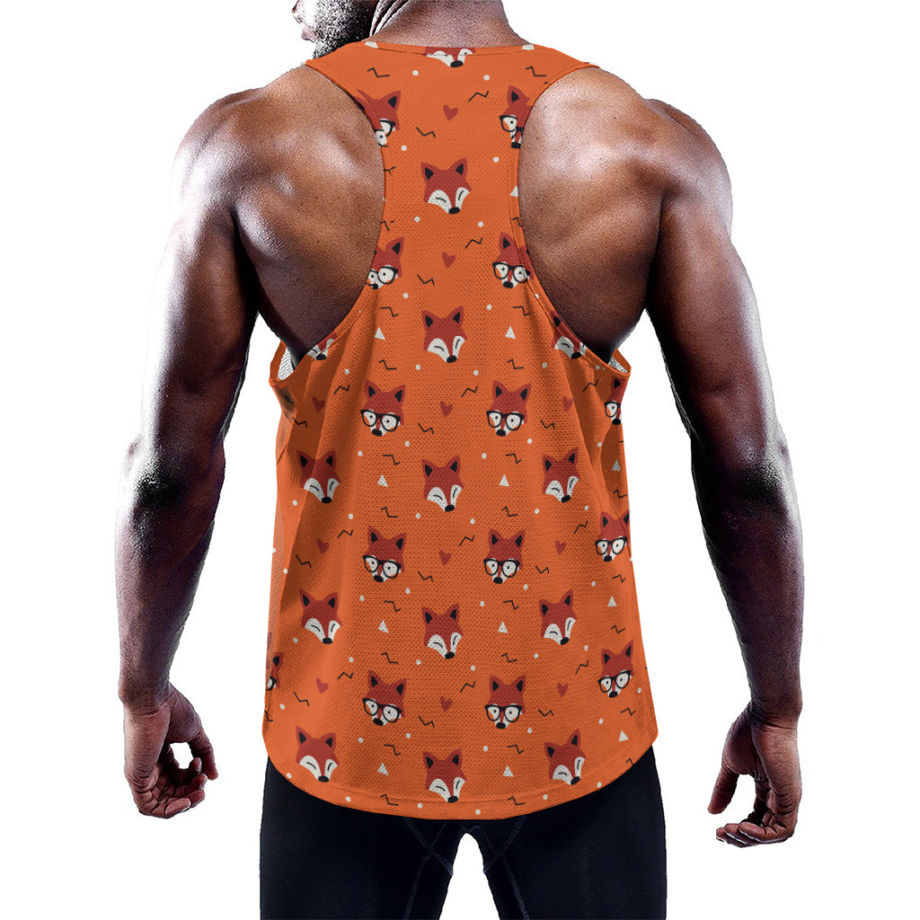 Cute Fox Pattern Print Training Tank Top