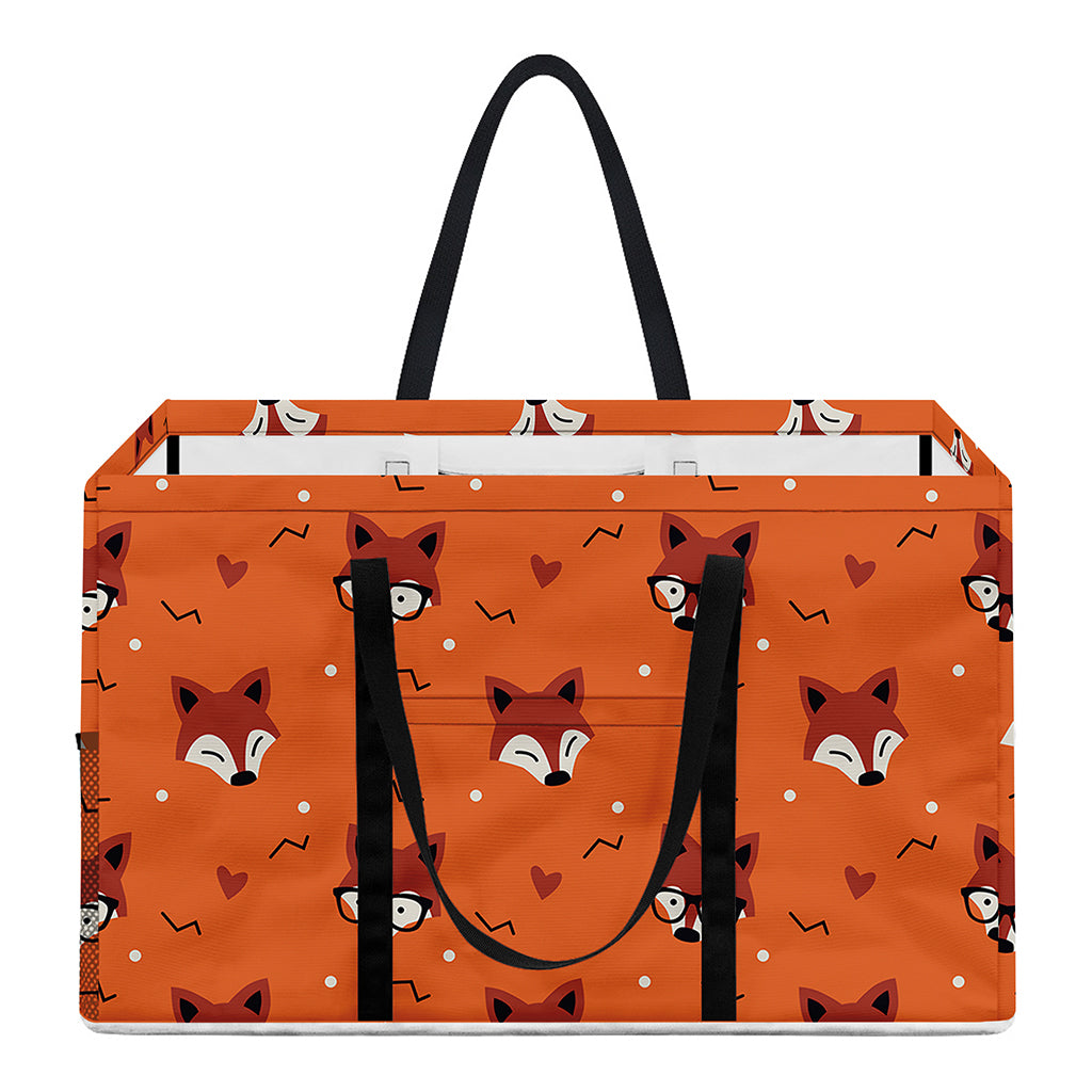 Cute Fox Pattern Print Utility Tote Bag