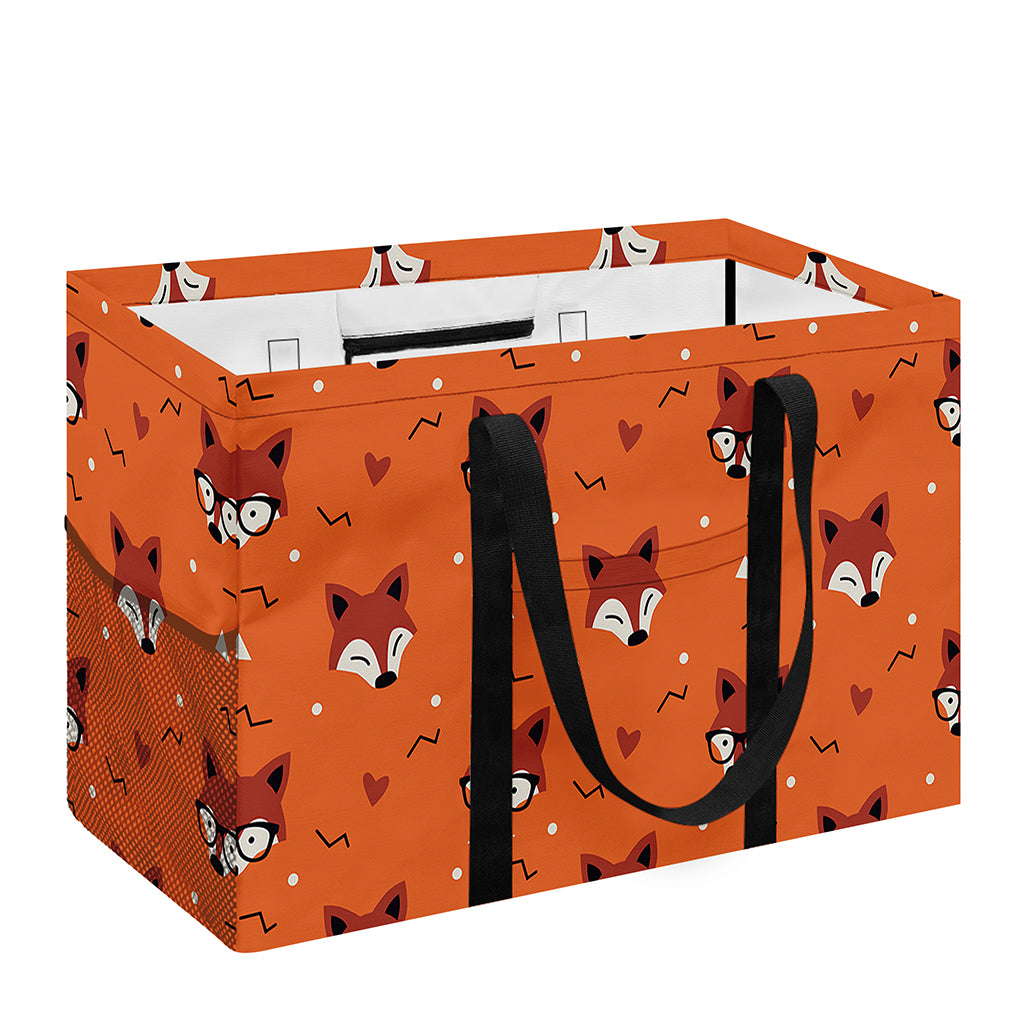 Cute Fox Pattern Print Utility Tote Bag