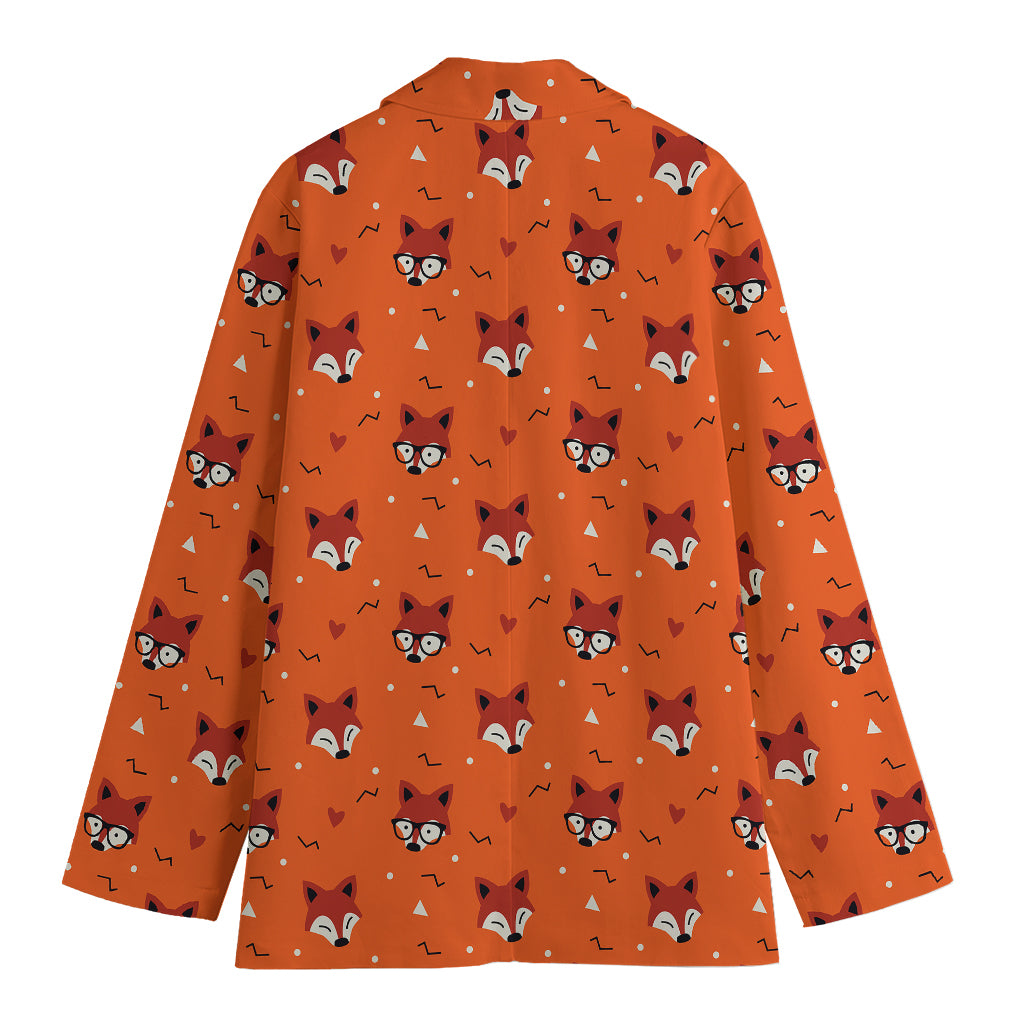 Cute Fox Pattern Print Women's Blazer