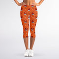 Cute Fox Pattern Print Women's Capri Leggings