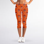 Cute Fox Pattern Print Women's Capri Leggings