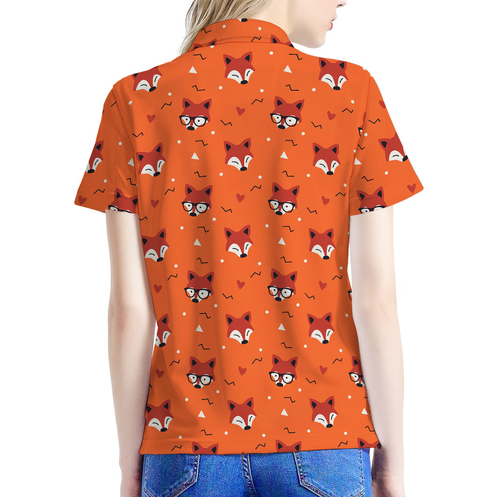 Cute Fox Pattern Print Women's Polo Shirt